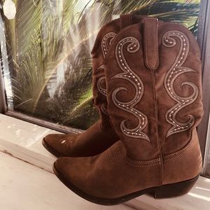 Brown cowboy boots